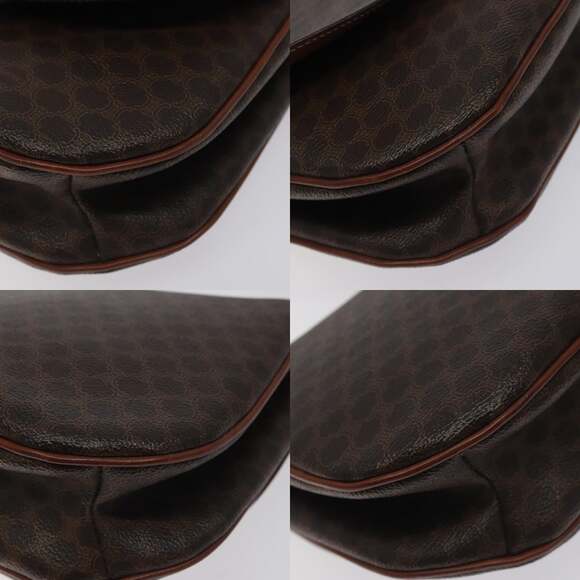 CELINE Macadam Canvas Hand Bag Pvc Leather Brown Gold - Picture 10 of 13